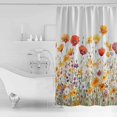 thumbnail image 4 of Small Stall Shower Curtain 36x78 Inch Narrow Half Size Flowers Bath Curtains Bathroom Decor Vintage Orange Yellow Wildflower Garden Floral Waterproof Fabric Shower Curtain Set with Hooks 36 Inch, 4 of 6