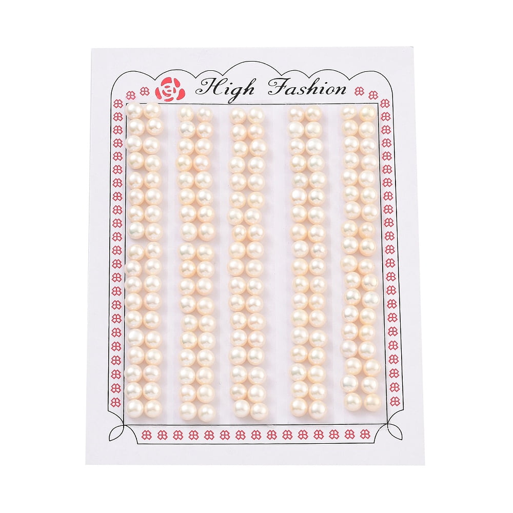 Grade 6A Natural Cultured Freshwater Pearl Beads Half Drilled Half Round Beads White 4.5~5x3.5mm Hole: 1mm diy