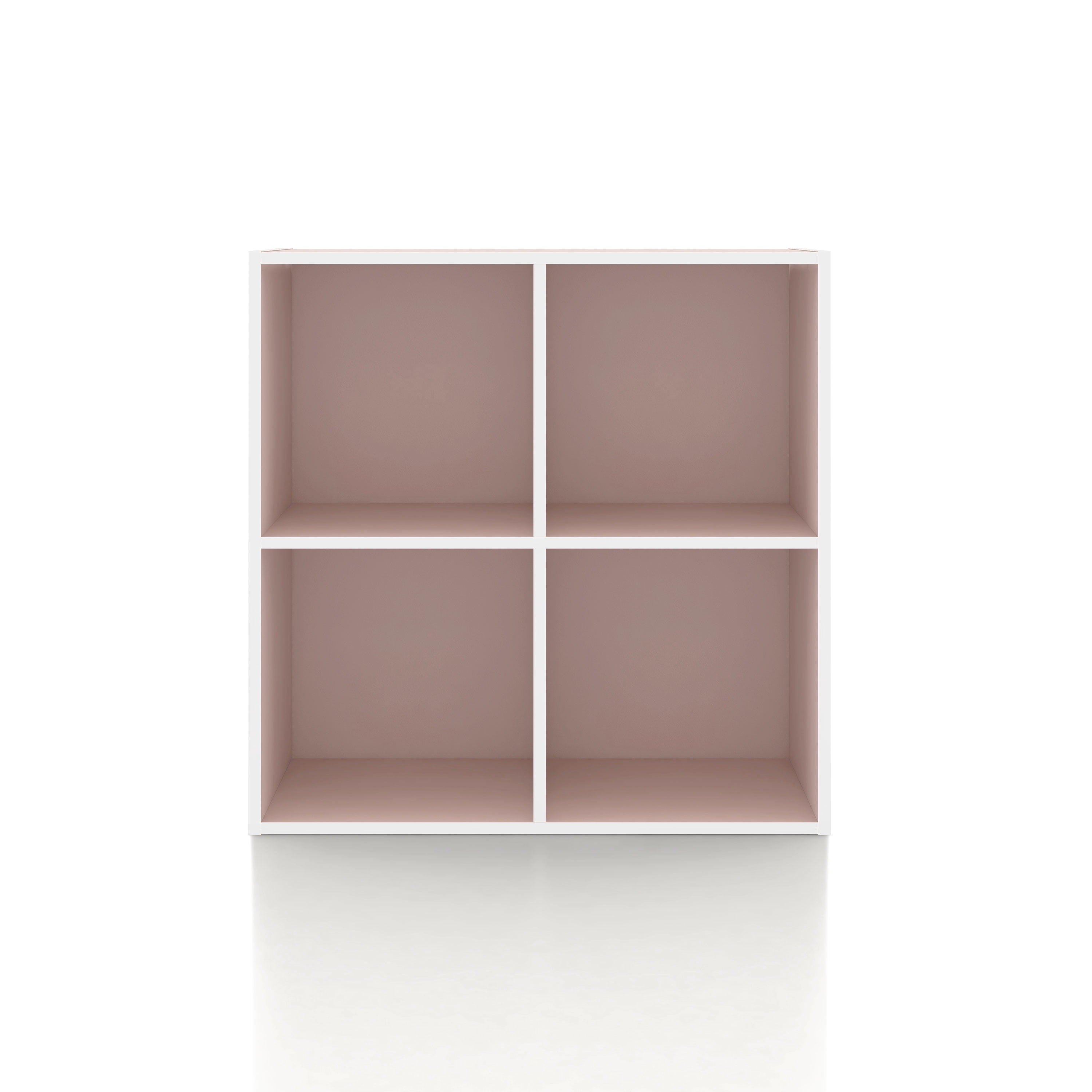 Join Stackable 4-Cube Wood Light Pink Playroom Bookcase