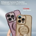 thumbnail image 3 of Magnetic Case for iPhone 12 Pro Max, Bling Glitter Luxury Love Cute Heart Pattern Plating Phone Case [Compatible with MagSafe] Built-in Camera Lens Protector Clear Back Bumper Cover - Silver, 3 of 9