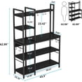 thumbnail image 4 of Tribesigns Kitchen Bakers Rack with Storage, 43 inch Microwave Stand 5-Tier Kitchen Utility Storage Shelf Rack with 10 Hooks, Metal Kitchen Rack Organizer for Kitchen, Living Room, 4 of 7