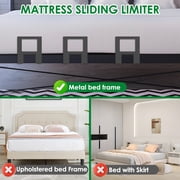 JTWEB Mattress Slide Stopper Mattress Non Slip Plates Of Metal Retainer for Enhanced Mattress Stability Adjustable Mattress Slip Limiter Retainer with Bolts for Bed