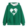 thumbnail image 1 of Chandail à Capuche pour Garçons de la Saint-Patrick, Manches Longues, Col Rond Imprimé avec Poche avant, Vert, Taille 100, Quatre Saisons, 1 of 6