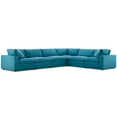thumbnail image 1 of Modern Contemporary Urban Design Living Room Lounge Club Lobby Sectional Sofa Set, Fabric, Aqua Blue, 1 of 7