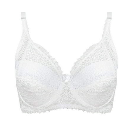 

PEASKJP Sports Bras for Women Skin-friendly Seamless Bras for Women Wirefree Comfortable Padded Push Up Back Smoothing Bra Plus Size Lingerie for Women White 95C D