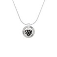 thumbnail image 2 of Delight Jewelry Silvertone Black Resin Heart with Clear Crystals in Frame Joy Ring Charm Necklace, 18", 2 of 4