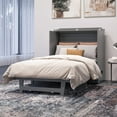 thumbnail image 2 of Northfield Lit Escamotable Moderne en Bois Massif Simple TG avec Matelas, Gris, 2 of 19
