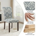 thumbnail image 2 of Mid-Century Fabric Dining Chairs Set of 6 with Nailhead Detail and Wooden Legs, Upholstered Side Chairs for Kitchen and Dining Room – Blue/White Flower, 2 of 6
