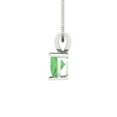 thumbnail image 3 of Clara Pucci 14K White Solid Hypoallergenic Gold 0.5Ct Green Zircon Heart Cut Solitaire Designer Necklace Pendant For April, 3 of 7