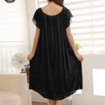 thumbnail image 5 of Baberdicy Pajamas for Women, Nightgowns for Women, Women Summer Home Lace Ice Silk Short Sleeve Loose Plus Oversize Nightgown Dress Nightgowns for Women, 5 of 8