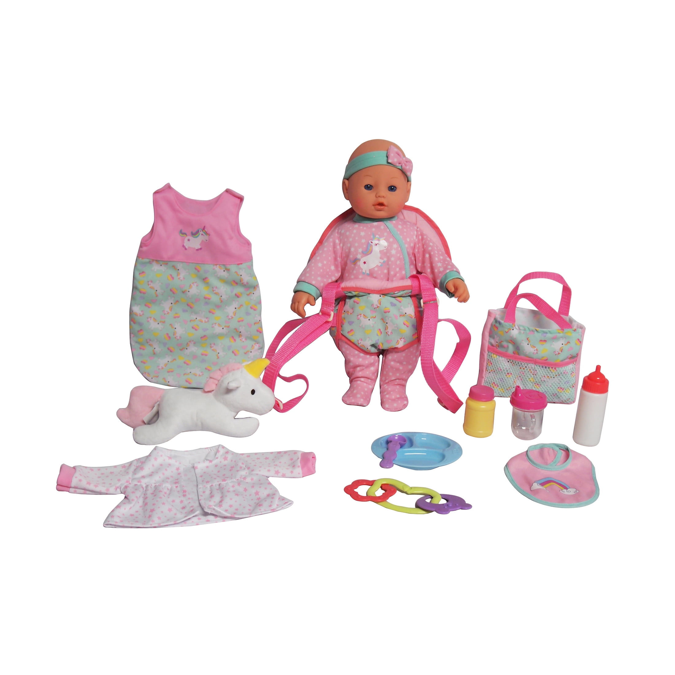 Brand New 5 Pce Pink Unicorn Clothing Set 14 to 16 inch doll First Baby Annabell 