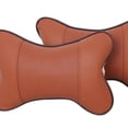 thumbnail image 2 of Almohada para descanso del cuello del coche, cojín transpirable para descanso del cuello, soporte para el cuello, reposacabezas, almohadas cómodas para viaje, color marrón, 2 uds., 2 of 5