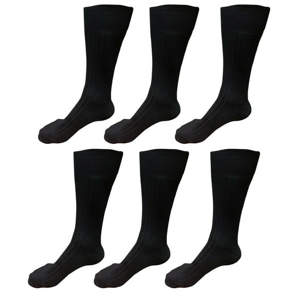 B&Q 6 pairs Mens Breathable Comfortable Cotton Soft Fashion Casual Classic Crew Business Dress Socks Over the Calf Size 9-11 10-13