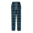 thumbnail image 4 of Fabrcox Plaid Flannel Pajamas Bottoms for Men Oversized M-Xxl Xxxl Straight Leg Pj Bottoms with Pockets Winter Warm Casual Drawstring Sleepwear Pants Dark Blue XL, 4 of 6