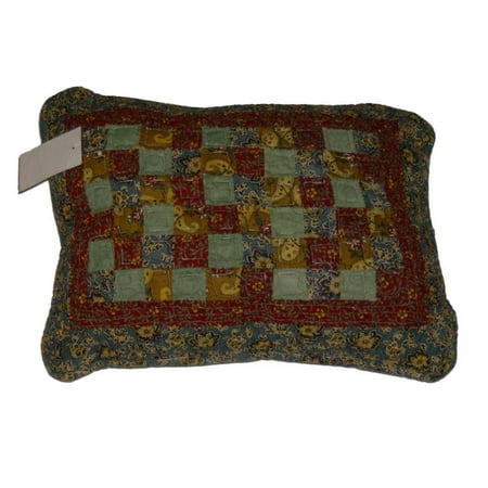 J C Penney Cathedral Window Patchwork Throw Pillow Rich Colors Accent Cushion - Walmart.com