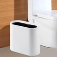 thumbnail image 6 of Esquirla Slim Trash Can Dustbin Garbage Can Rubbish Bin Waste Basket Simple Wastebasket Narrow Garbage Bin for Bedroom Kitchen Toilet White, 6 of 8