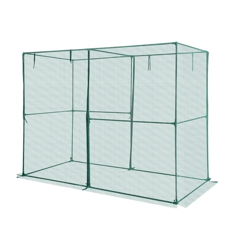 KFFKFF Large Crop Cage 7.8 x 3.9 x 5.9 ft Plant Protection Tent with Zippered Door Durable and Wind-Resistant Design Simple Installation Outdoor Cover for Raised Beds