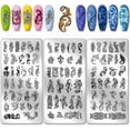 thumbnail image 1 of 3 placas de estampado de uñas con diseño de remolinos de plantas, plantillas para arte de uñas francesas, placas con imágenes para uñas, 1 of 7