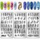 thumbnail image 1 of 3 placas de estampado de uñas con diseño de remolinos de plantas, plantillas para arte de uñas francesas, placas con imágenes para uñas, 1 of 7