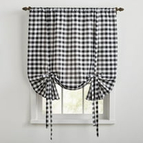 BrylaneHome Buffalo Check Tie-Up Window Shade