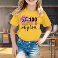 thumbnail image 2 of Teen Girl Shirts Children Fashion Casual Print Round Neck Loose Short Sleeve T Shirt Top Yellow Girls' Tops, Tees & Blouses,3-4Y, 2 of 4