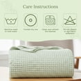 thumbnail image 4 of Sage Green Organic Cotton King Blanket - GOTS Certified, Breathable, Cal King/King, 4 of 8