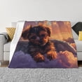 thumbnail image 1 of Fotbe Puppy Lying On A Cloud Manta de Franela con Estampado, Manta Ultrasuave para Cama, Sofá, Auto, Hipoalergénica y Antibolitas-50"x40", 1 of 6