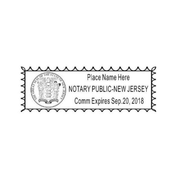new jersey selfinking notary rubber stamp with seal rectangular