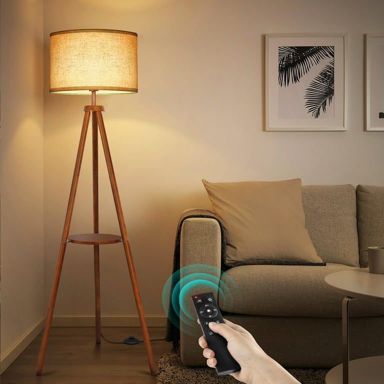 Tripod floor lamp with shelf sale