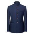 thumbnail image 4 of Traje Tang de talla grande 6XL-M para hombre, traje de cuello alto de estilo chino, traje de novio, diseño de moda de boda, Blazer ajustado, pantalones, esmoquin, 2 piezas, 4 of 5