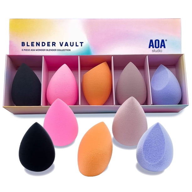 Set de esponjas de maquillaje AOA STUDIO sin látex, 5 unidades