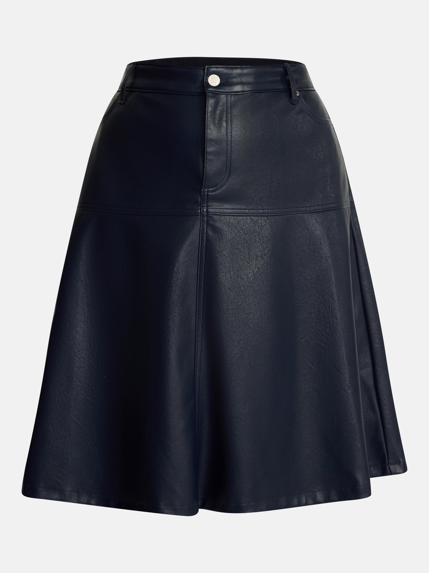 Terra & Sky Women's Plus Faux Leather Midi Skirt, Sizes 0X-5X