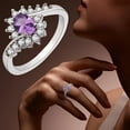 thumbnail image 3 of DESIGNICE Stackable Rings for Women Silver Rhinestone Rings Shiny Rings for Women and Men Spinelli Ring Anillos Para Mujer Stackable Rings for Women (Purple, 7), 3 of 7