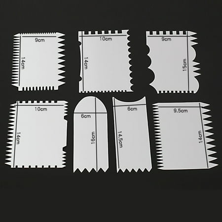 

7 PC Fondant Ca Scraper Ca Edge Decorating Tool Scrappers Cutters Smoother Baking Pastry Cutters Baking Spatulas Tools Molds