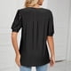 thumbnail image 4 of Top de manga abullonada con cuello en V, camisa de verano de manga corta con ojales para mujer, camisa de trabajo informal con cuello en V, fiel a su promesa, 4 of 5