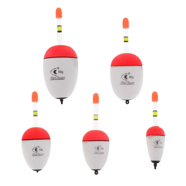 5 flotadores de pesca profesionales de espuma EVA con forma de barra luminosa, boya vertical para el mar 10-50g