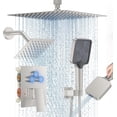 thumbnail image 2 of Shower Faucet Set  Ceiling Mount Rainfall Shower System with Rain Shower Head and Multi-function Handheld Head Push Button Diverter Shower Faucet Trim Kit Matte ), 2 of 6