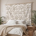 thumbnail image 3 of Farmhouse Khaki Large Tapestry for Bedroom Wall Hanging Tapestry, Vintage Flower Leaf Botanical Plant Ceiling Backdrop Tapestries Poster Blanket Wall Decor for Teens Room Living Room Dorm 86" x 104", 3 of 8