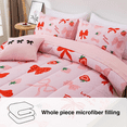 thumbnail image 6 of Btargot 6 Piece Bows Strawberry Twin Comforter Set for Girls Cute Princess Pink Bed-in-a-Bag, 6 of 11