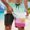 Light Green, variant on Conairie Mens Swim Trunks Stripe Pirnt Quick Dry Liner Swimsuit With Compression Lined Swimming Breathable Beach Wear XXL