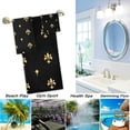 thumbnail image 4 of Retro Golden Fleur-de-lis Royal Lily Black Soft Luxury Decorative 3 Pieces Towels Set, 1 Bath Towel+1 Hand Towel+1 Washcloth, Multipurpose for Bathroom, Hotel, Gym, Spa and Kitchen, 4 of 5