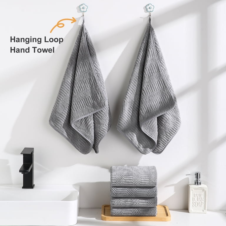 12-Pack Microfiber Hand Towels, Dark Gray, 16x31 Inches photo 2