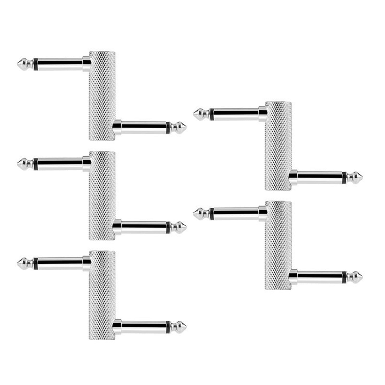 5Pcs Guitar Pedal Effects Patches Connector Coupler Male to Male Offsets Plug Adaptor 6.35mm to 6.35mm Adapter Converter
