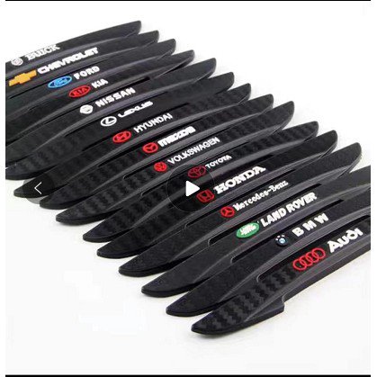 4pc Protector De La Puerta Del Coche Borde Logotipo Anticolisión Tira perodua proton Pegatina benz toyota honda trd bmw kia Goma huangjie unisex