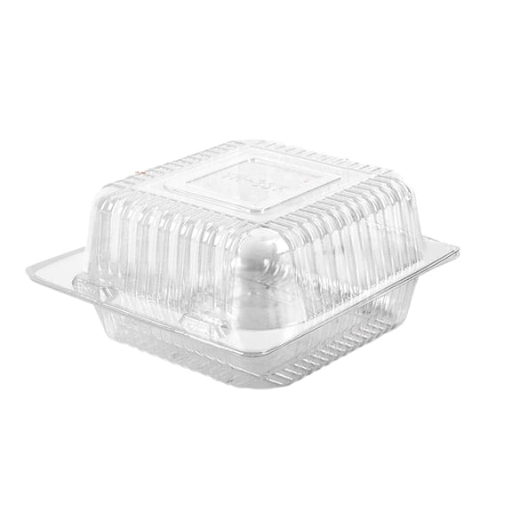 Clear Plastic Disposable Clamshell Container, Hinged Take Out Clamshell Dessert Container with Lid Takeout Tray Food Clamshell Containers for Dessert, Cakes, Sandwiches