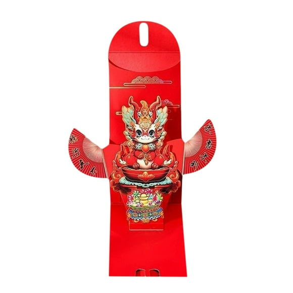 Vwrxbz 3D Up Red Envelope Money Packet Chinese Year Gift Spring Festival Wedding Hongbao 6pcs