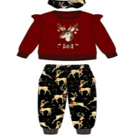 

GYRATEDREAM 3pcs Toddler Baby Girl Long Pants Set Flying Long Sleeve T-Shirts Tops +Trousers + Hairband Kids Casual Outfits