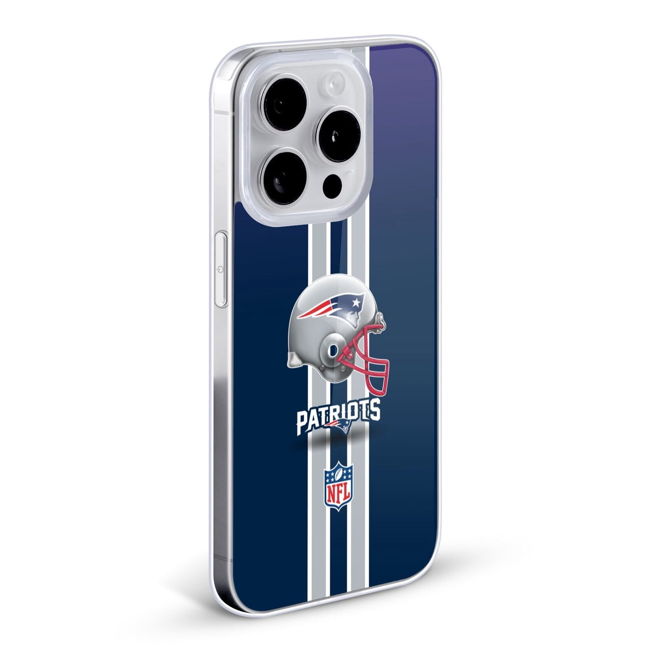 Head Case Designs NFL New England Patriots Logo Helmet Soft Gel Case for Apple iPhone 15 Plus