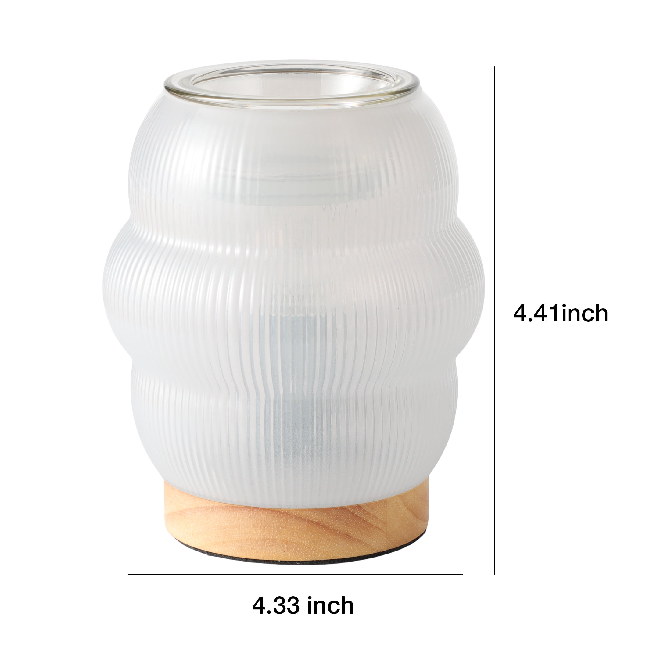 Mainstays Sculpted Glass Ribbed Fragrance Wax Melt Warmer, Soft Silver