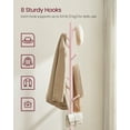 thumbnail image 5 of Solid Wood Coat Rack, Free Standing Coat Rack with 8 Hooks 3 Height Options for Clothes, Hats, Bags, for Living Room Bedroom, 5 of 5